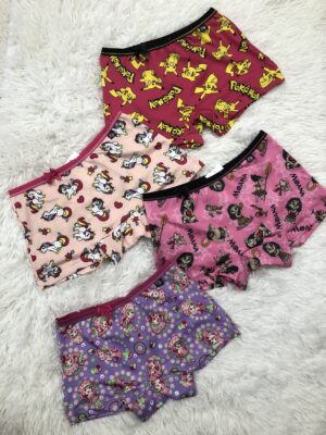 Calcinha Box Infantil Estampada Poliéster – Ely (Cores Sortidas)